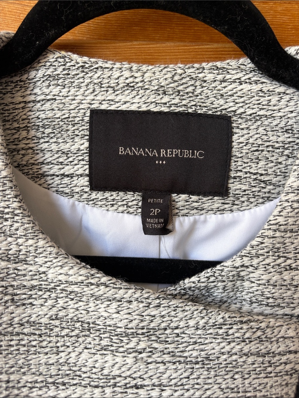 Banana Republic Gray Tweed Asymmetric Zip Blazer - Picture 3 of 7